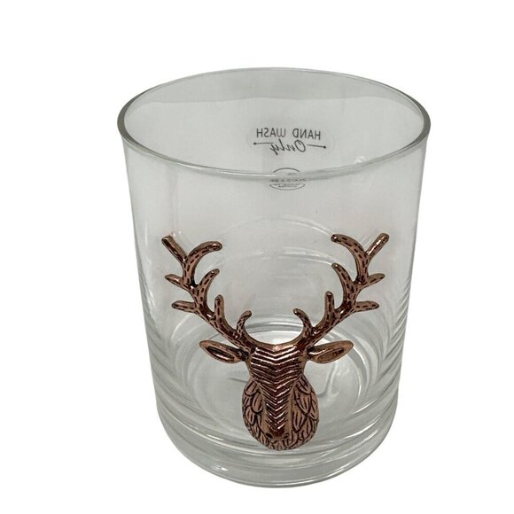 Deer Stemless Wine Glass Stag Bronze Silver Stag Icon Barware Gift Holiday - Picture 4 of 7